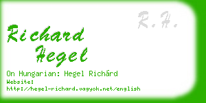 richard hegel business card